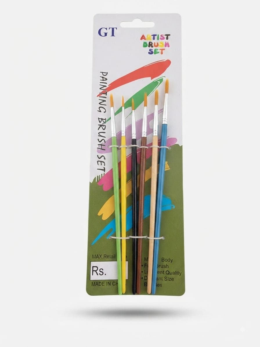 GT PAINTING BRUSH SET ( 1 PACKET 6 PCS )